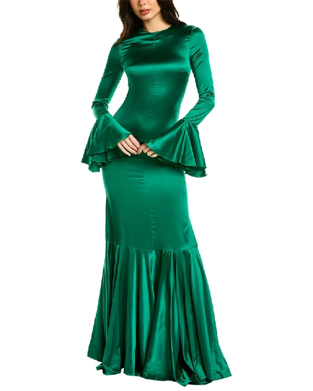 Bargain Blast Caroline Constas Allonia Silk-Blend Gown