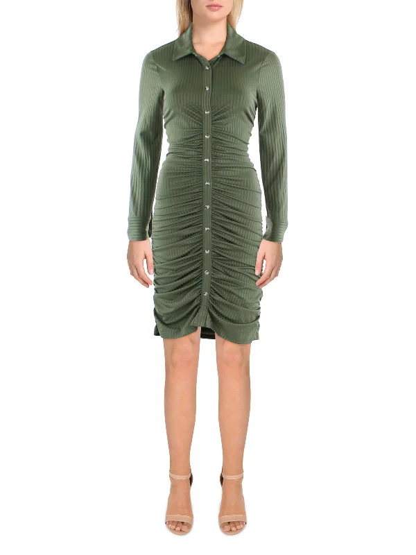 Low Prices Davila Womens Shadow Stripe Ruched Sheath Dress