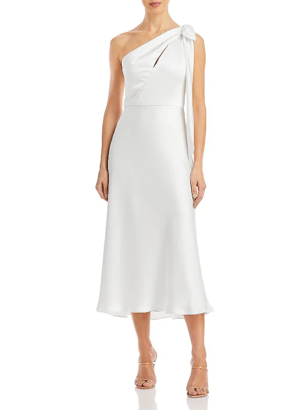 Special Discount Womens Satin Bow Trim Evening Dress