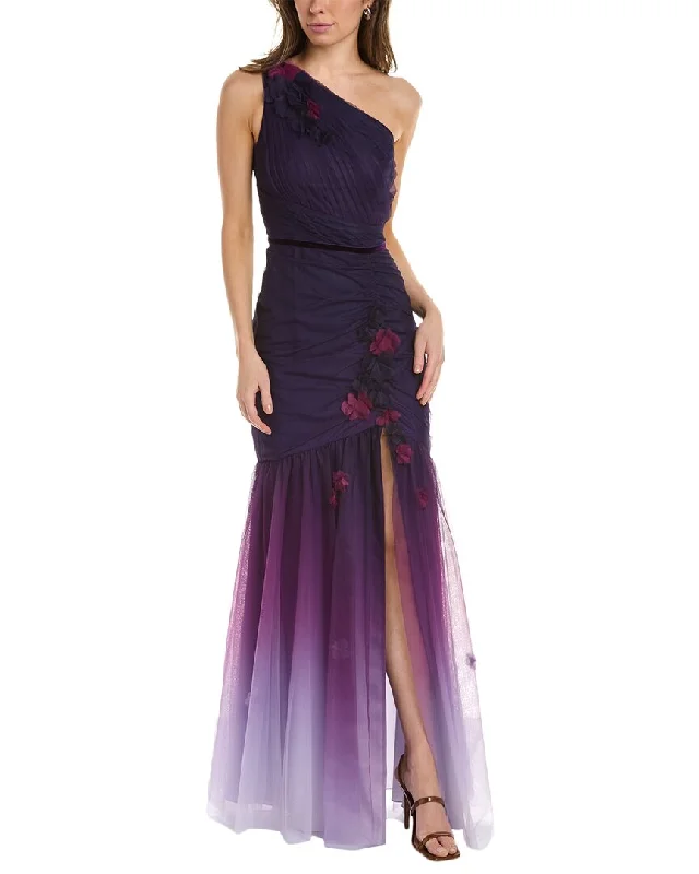 Customer Appreciation Sale Marchesa Notte Ombre One-Shoulder Gown