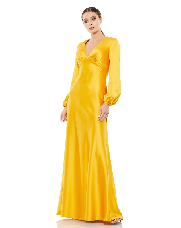 Sneak Peek Sale Charmeuse Empire Waist Blouson Sleeve Gown