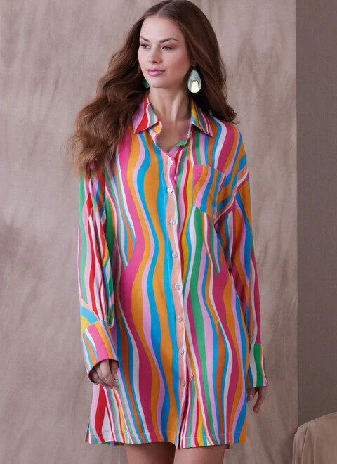 Year-End Sale Vogue Shirt Dress V1933