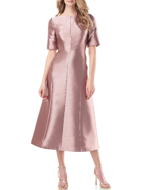 Price Reduction Corina Womens Satin Midi Evening Dress