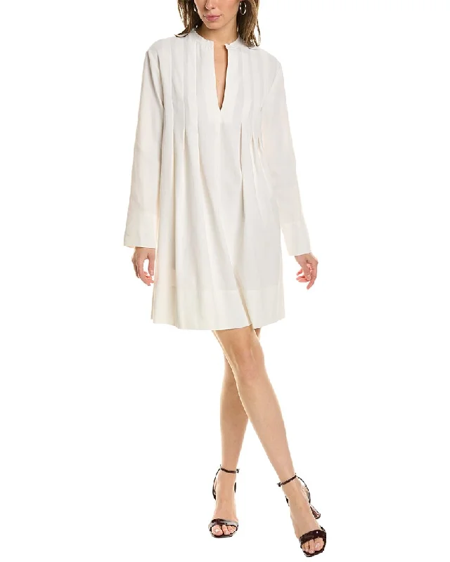 Price Drop Alert Vince Trapeze Pleat Linen-Blend Mini Dress