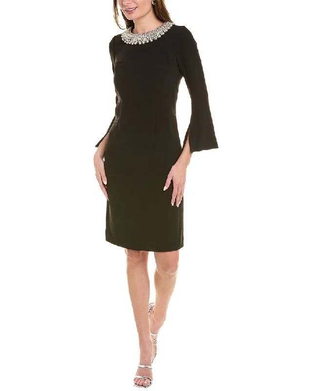 Best Bargains Teri Jon by Rickie Freeman Embellished Neckline Sheath Dress