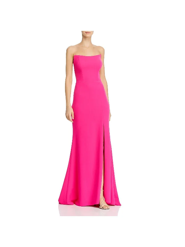 Quick Sale Womens Twill Strapless Evening Dress
