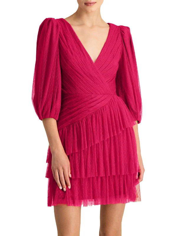 Bargain Bin Womens Mesh Mini Cocktail and Party Dress