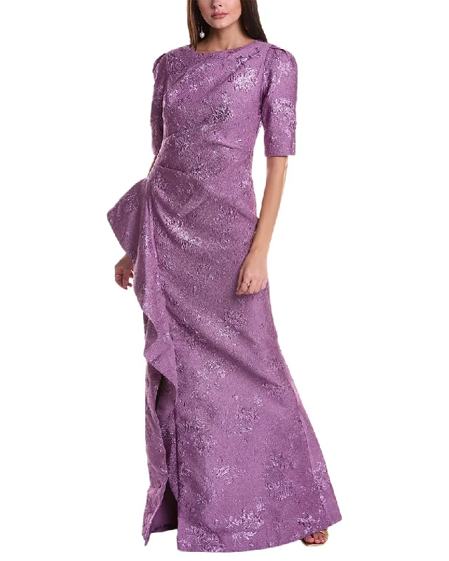 Special Savings Teri Jon by Rickie Freeman Metallic Jacquard Gown