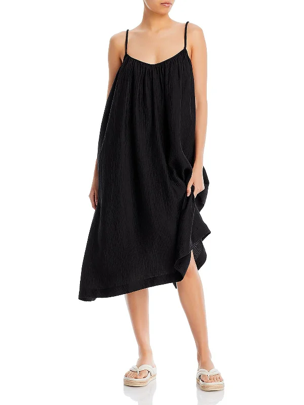 Price Reduction Womens Asymmetric Mid Calf Midi Dress