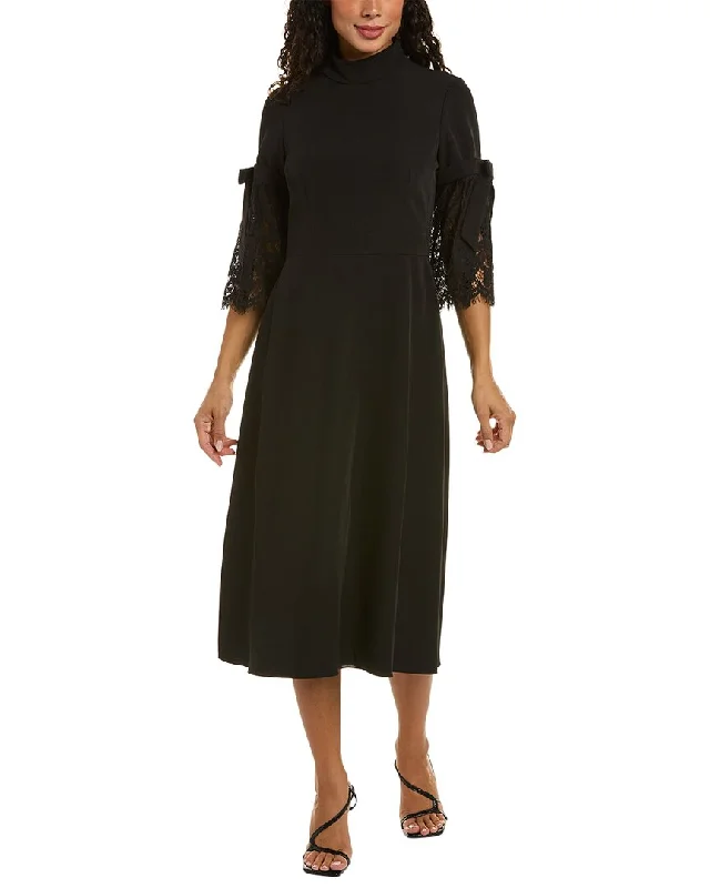 Sneak Peek Sale Mikael Aghal Bow Sleeve Midi Dress