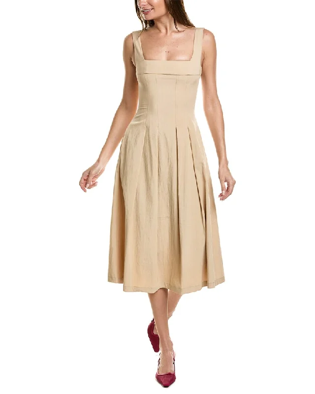 YEAR-End Sale WeWoreWhat Corset Pleated Midi Dress