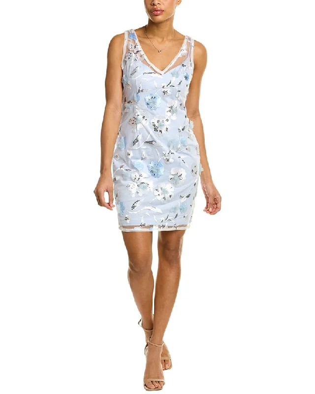 Now or Never Adrianna Papell Floral Applique Sheath Dress