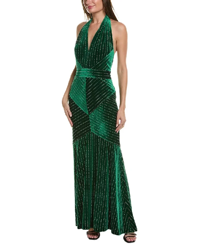 Limited Availability Tadashi Shoji Velvet Rhinestone Gown