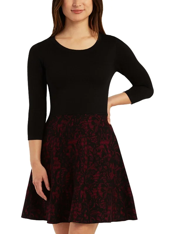 Huge Savings Juniors Womens Lace Pattern Mini Sweaterdress