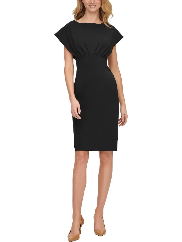 Online Only Womens Knee Length Boat Neck Sheath Dress