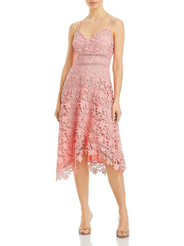 Great Deals Womens V-Neck Midi Cocktail and Party Dress
