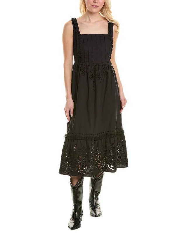 Act Now Johnny Was Jesminda Silk Midi Dress
