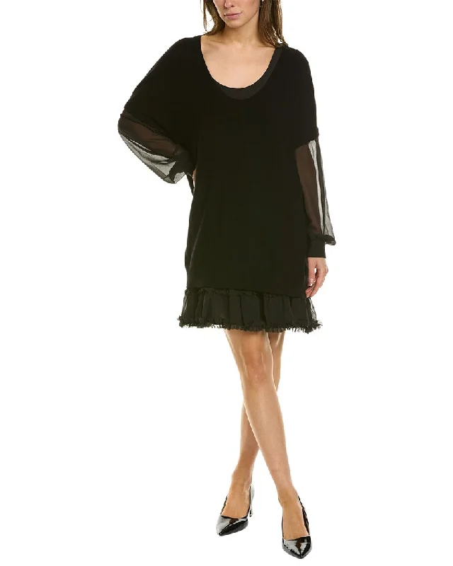 Shop and Save TWINSET Combo Wool-Blend Sweaterdress