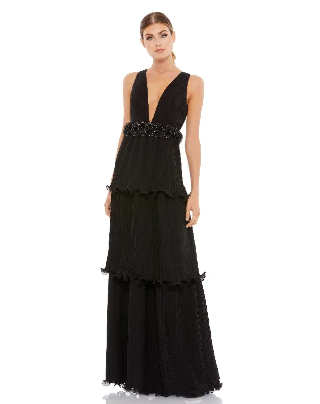 Exclusive Offers Rosette Ruffle Layered Maxi Dress