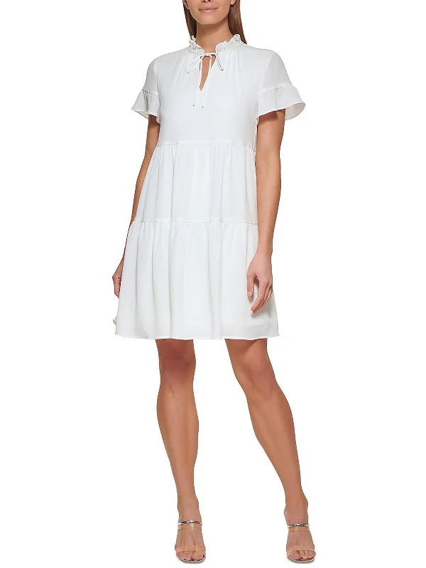 Price Fest Womens Crepe Short Shift Dress