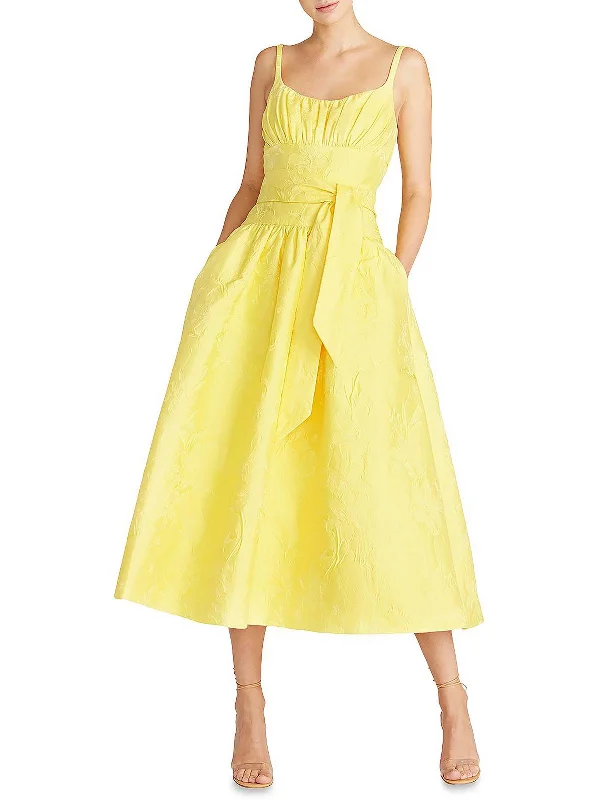 YEAR-End Sale Womens Textured Ruched Fit & Flare Dress