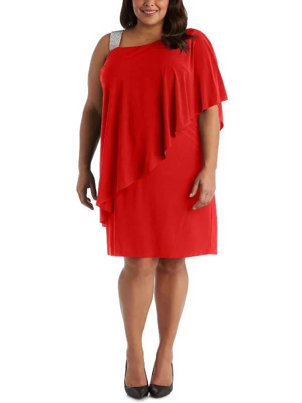 Super Bargain Plus Womens Knit Embellished Cocktail and Party Dress