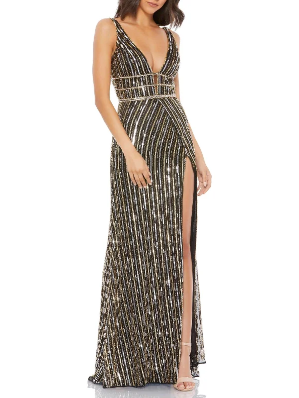 The Best Prices Womens Sequin Open Back Evening Dress