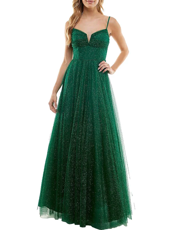 Value Deals Juniors Womens Glitter Prom Evening Dress