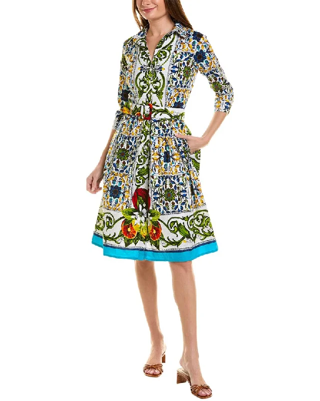 Exclusive Access Samantha Sung Audrey 1 3/4-Sleeve Shirtdress