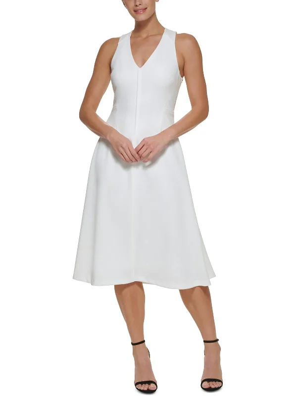 Shop and Save Womens Sleeveless V-Neck Midi Dress