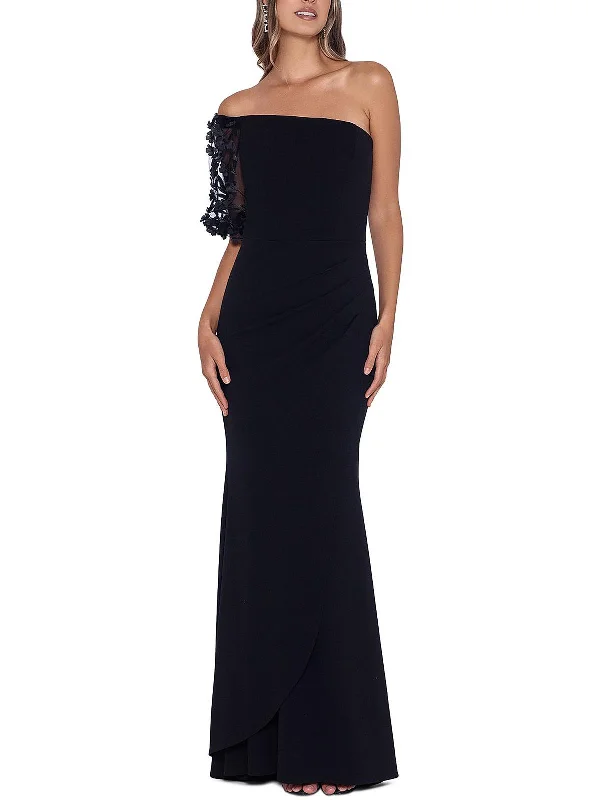 Stock Clearance Womens Pleated Long Evening Dress