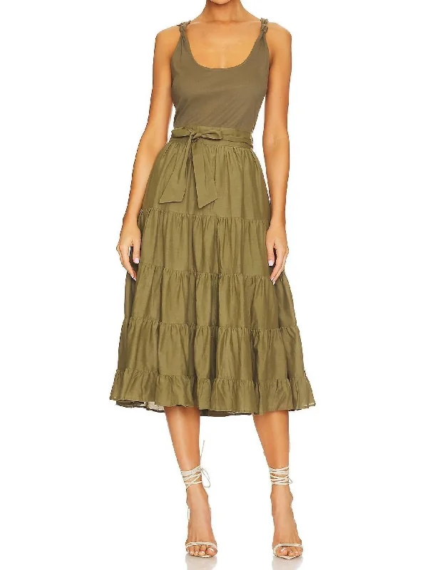 Price Cut Samosa Dress In Dark Brushed Olive