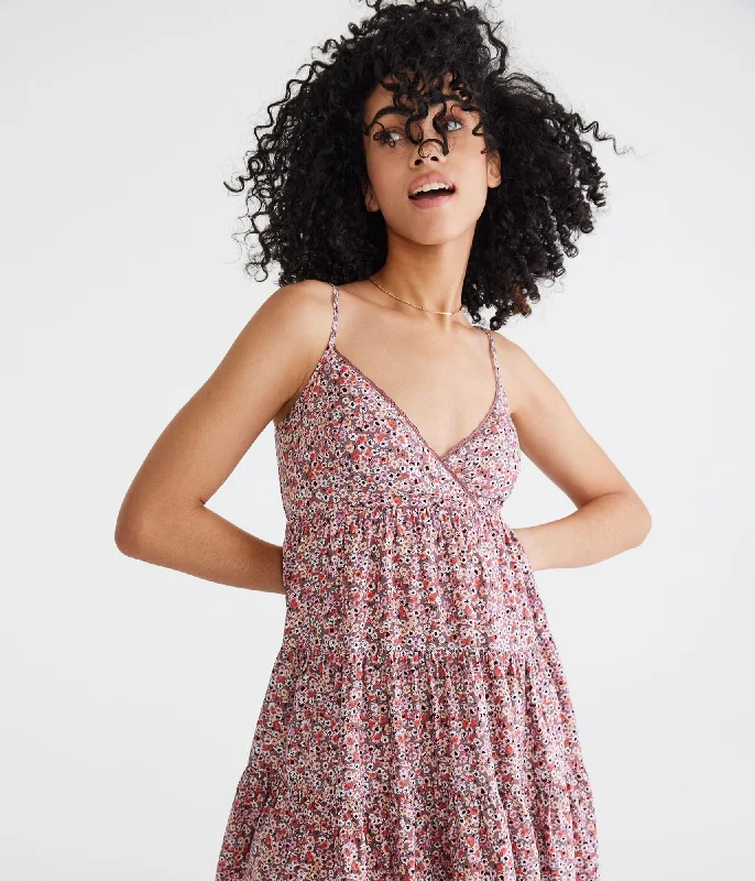 Weekend Special Aeropostale Floral V-Neck Crossover Babydoll Dress