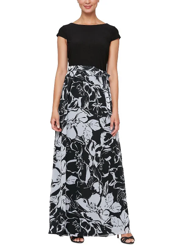 Special Promotion Womens Belted Cap Sleeve Maxi Dress
