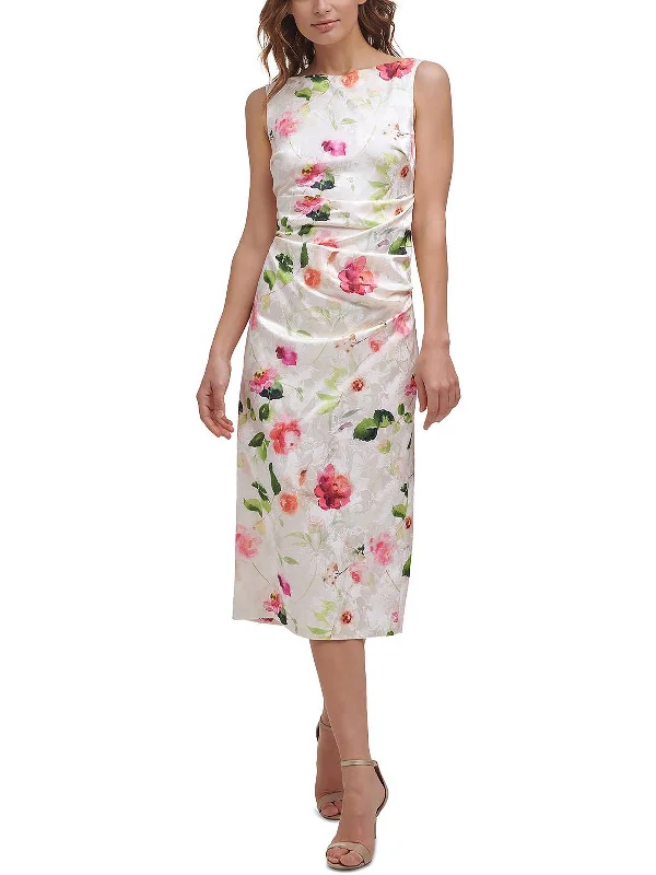 Huge Discounts Womens Floral Midi Cocktail and Party Dress