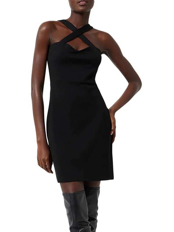 Savings Galore Womens Ponte Jersey Bodycon Halter Dress