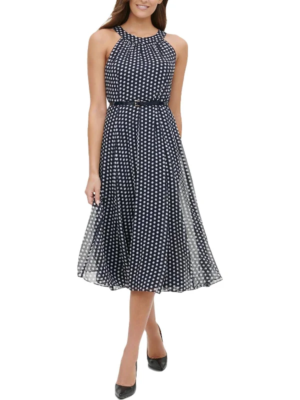 Stock Up and Save Womens Polka Dot Sleeveless Maxi Dress