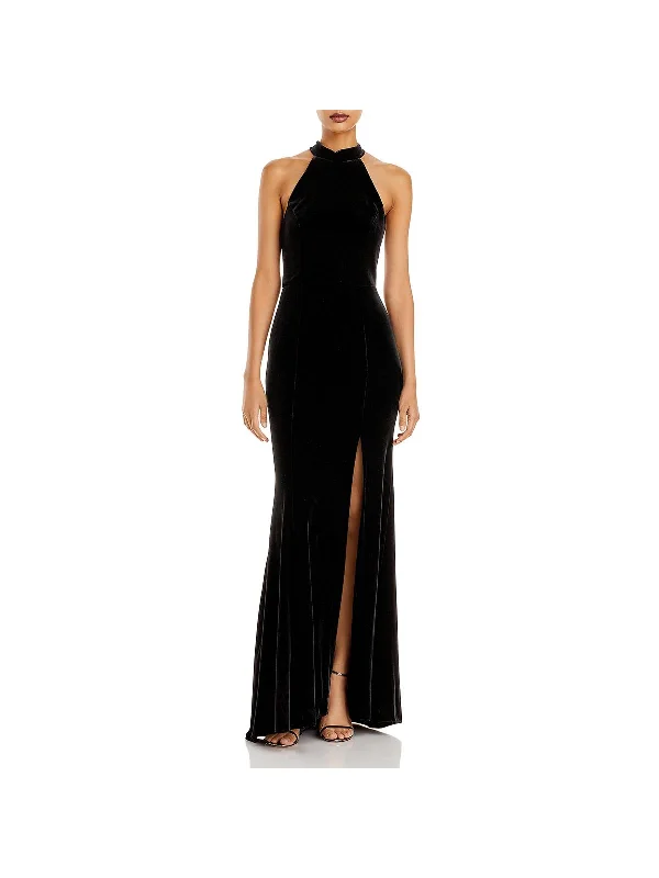 Price Cut Womens Velvet Open Back Formal Dress