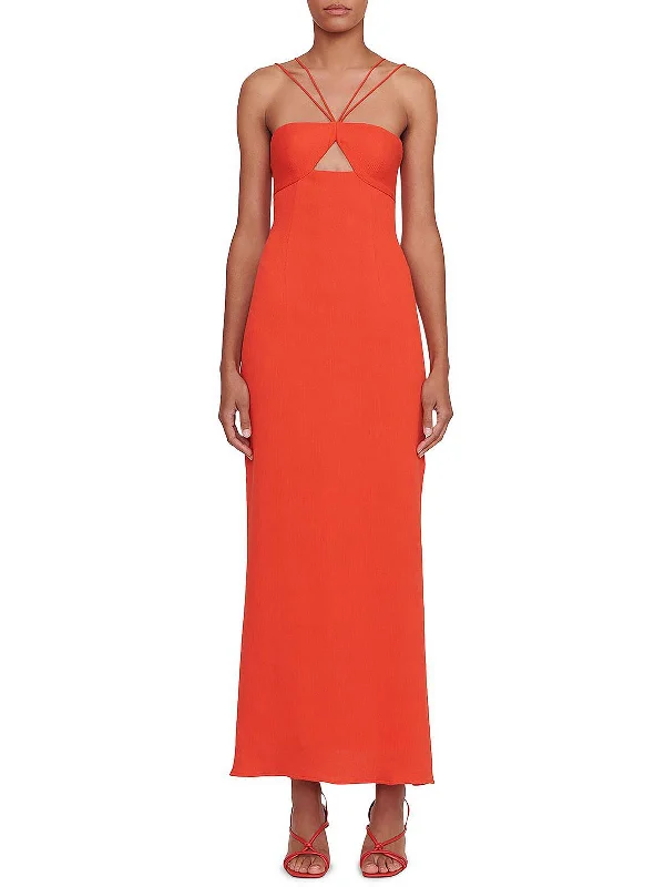 Major Savings Gianna Womens Cut-Out Maxi Halter Dress