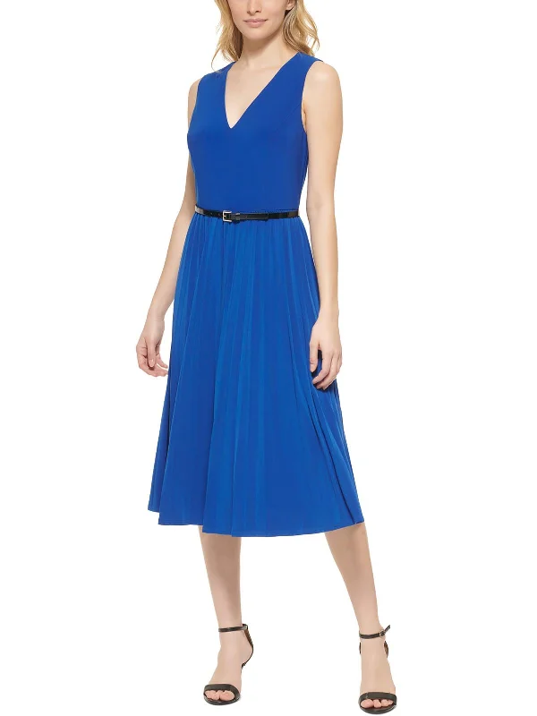 Grand Opening Sale Womens V-Neck Calf Midi Dress