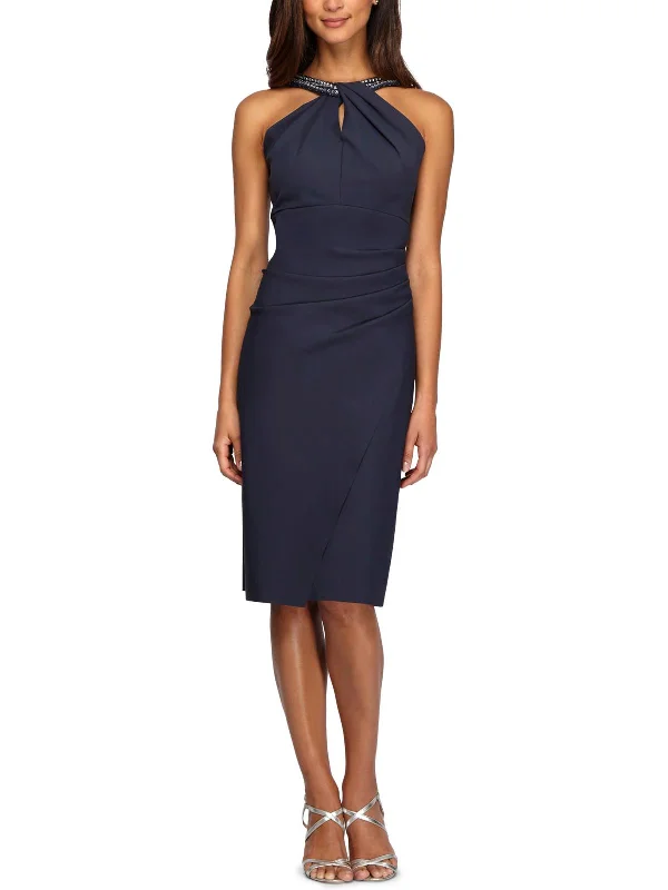 Midnight Sale Womens Embellished Keyhole Sheath Dress