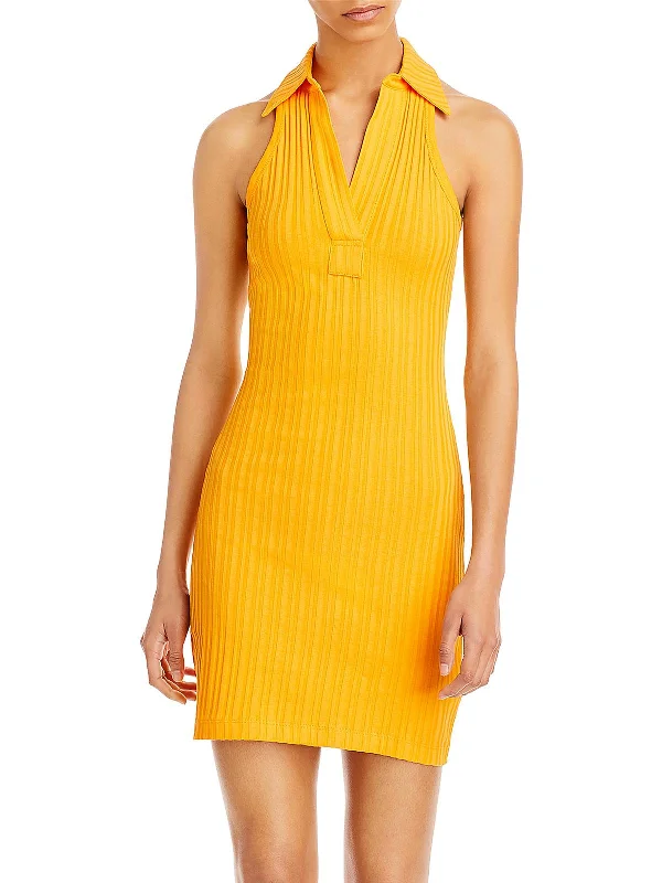 Markdown Madness Polo Mini Dress Womens Collared Casual Mini Dress