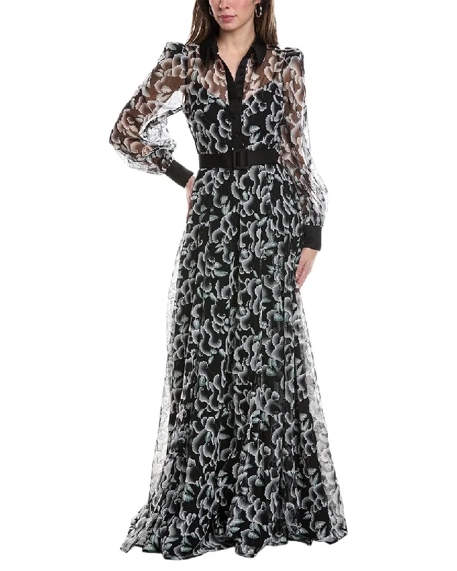 Now or Never Badgley Mischka Cloud Print Gown