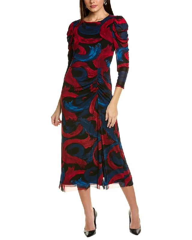 Final Sale Anne Klein Puff Sleeve Midi Dress