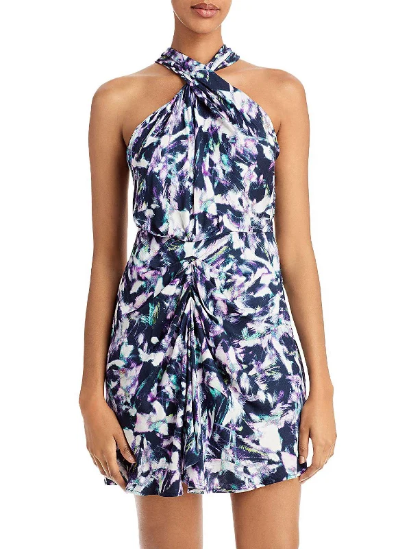 Final Markdown Kevals Womens Halter Knee Midi Dress
