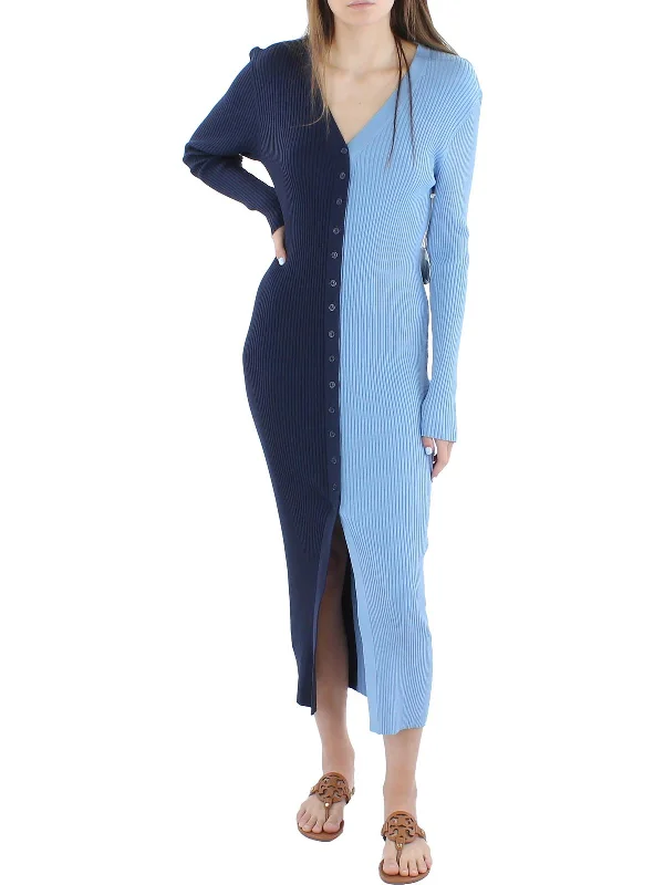 Factory Direct Sale Womens Knit Ribbed Sweaterdress