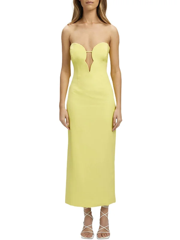 Midnight Madness Eleni Womens Knit Cut-Out Midi Dress