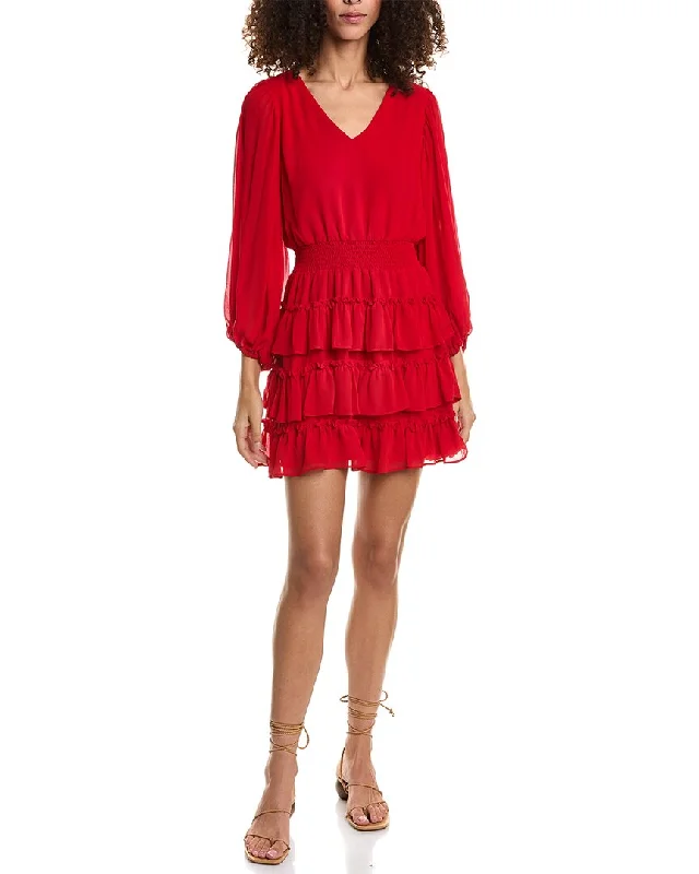 Special Price Vince Camuto Balloon Sleeve Ruffles Mini Dress
