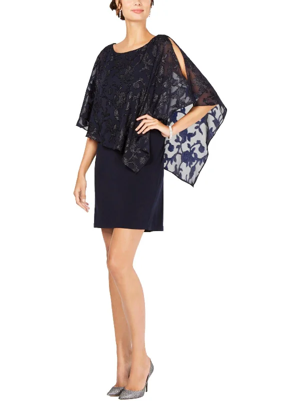 Overstock Womens P Metallic Capelet Dress