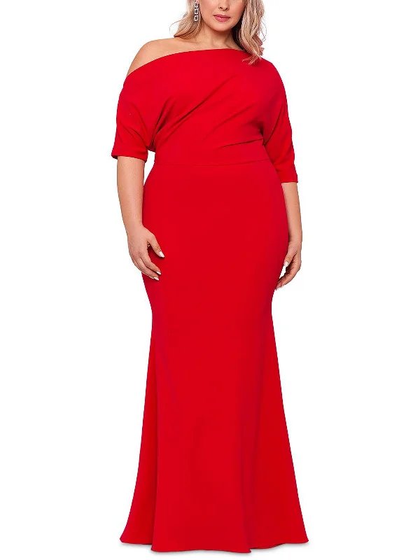 Crazy Savings Plus Womens Off-The-Shoulder Maxi Evening Dress